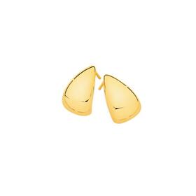 9ct+Gold+Polished+Curved+Stud+Earrings