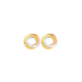 9ct-Gold-Tri-Tone-Open-Knot-Stud-Earrings on sale
