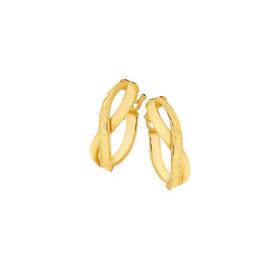 9ct-Gold-Infinity-Diamond-Cut-Polished-Hoop-Earrings on sale