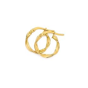 9ct-Gold-2x10mm-Entwined-Twist-Hoop-Earrings on sale