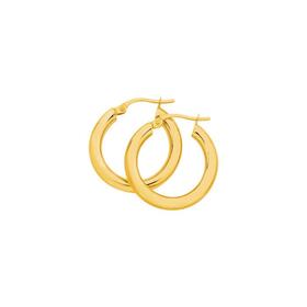 9ct-Gold-3x15mm-Polished-Hoop-Earrings on sale
