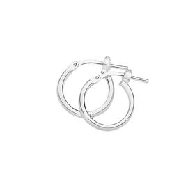 Sterling+Silver+10mm+Round+Plain+Tube+Hoop+Earrings