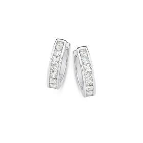Silver-Princess-Cubic-Zirconia-Huggies on sale