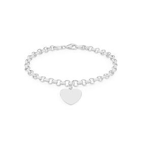 Sterling+Silver+19cm+Belcher+with+Heart+Disc+Bracelet