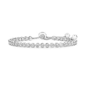 Silver-3mm-Bezel-CZ-Tennis-Friendship-Bracelet on sale