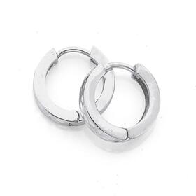 Sterling-Silver-10mm-Square-Edge-Diamond-Cut-Huggie-Earrings on sale