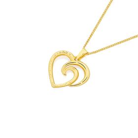 9ct+Gold+Diamond-Cut+%26%23039%3BInfinite+Love%26%23039%3B+Open+Heart+Pendant