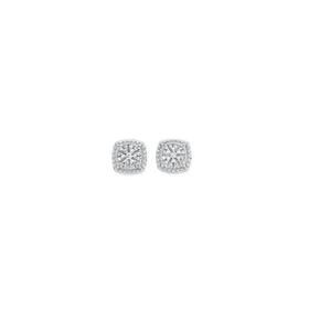 9ct+Gold+Diamond+Cushion+Stud+Earrings