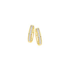 9ct+Gold+Diamond+Pave+Huggie+Earrings