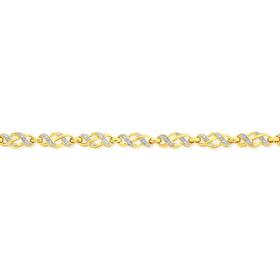 9ct+Gold+Diamond+Love+Knot+Bracelet