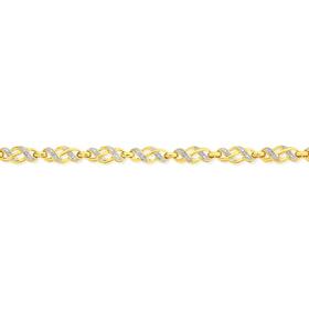 9ct-Gold-Diamond-Love-Knot-Bracelet on sale
