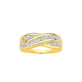 9ct-Gold-Diamond-Crossover-Ring on sale