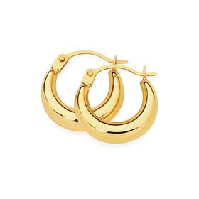 9ct+Gold+8mm+Polished+Croele+Earrings