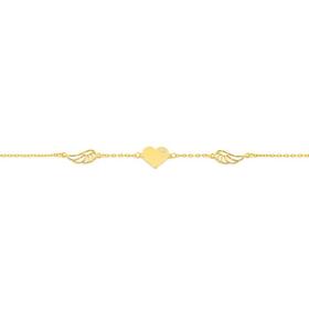 9ct-Gold-19cm-Cubic-Zirconia-Trace-Bracelet-with-Hearts-and-Wings on sale