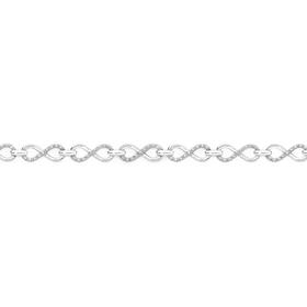 Sterling-Silver-19cm-Cubic-Zirconia-and-Polish-Inifinity-Link-Bracelet on sale