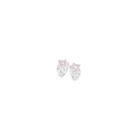 Silver-CZ-Flower-Huggie-Earrings on sale