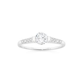 Sterling+Silver+Cubic+Zirconia+Solitaire+on+Cubic+Zirconia+Band