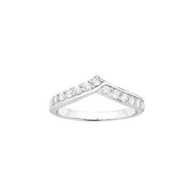 Sterling+Silver+Cubic+Zirconia+V-Shape+Ring