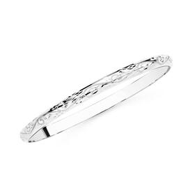 Sterling+Silver+65x5mm+Engraved+Bangle