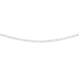 Sterling+Silver+50cm+3%2B1+Dia-Cut+Figaro+Chain