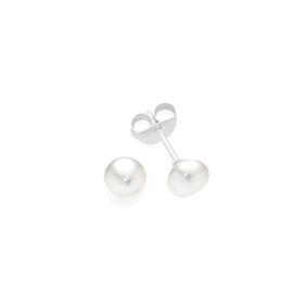 Sterling+Silver+6mm+White+Fresh+Water+Pearl+Studs