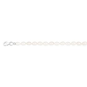 Sterling+Silver+19.5cm+Knotted+Rice+Freshwater+Pearl+Bracelet