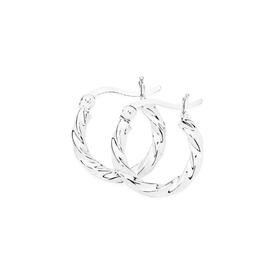 Sterling+Silver+Small+Square+Twist+Hoop+Earrings