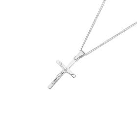 Sterling+Silver+25mm+Crucifix+Gents+Pendant