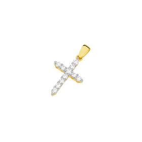 Alora-10ct-Gold-14-Carat-TW-Lab-Grown-Diamond-Cross-Pendant on sale