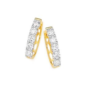 Alora+10ct+Gold+1.25+Carats+TW+Lab+Grown+Diamond+Hoop+Earrings