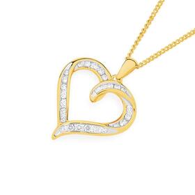 Alora+10ct+Gold+1%2F2+Carat+TW+Lab+Grown+Diamond+Heart+Pendant