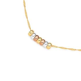 9ct-Gold-Tri-Tone-45cm-Mini-7-Rings-of-Luck-Necklet on sale
