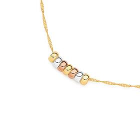 9ct-Gold-Tri-Tone-45cm-Mini-7-Rings-of-Luck-Necklet on sale