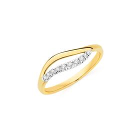 9ct-Gold-Diamond-Open-Wavy-Ring on sale
