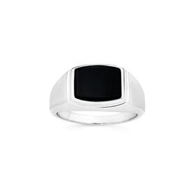 Silver-Agate-Tonneau-Signet-Ring-Available-in-Size-U-W-Y on sale