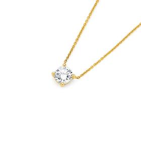Alora-10ct-Gold-34-Carat-Lab-Grown-Diamond-Solitaire-Necklet on sale