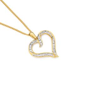 Alora+10ct+Gold+1%2F2+Carat+TW+Lab+Grown+Diamond+Open+Heart+Pendant