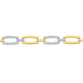 9ct-Gold-Diamond-Rectangle-Link-Bracelet on sale