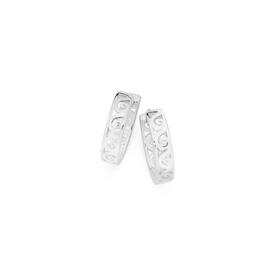 Silver-Scroll-Huggie-Earrings on sale