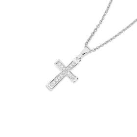 Silver-CZ-Claw-Set-Cross-Pendant on sale