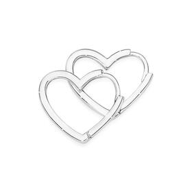 Sterling+Silver+Polished+Heart+Huggies