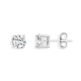 Silver-5mm-Cubic-Zirconia-Round-Claw-Set-Stud-Earrings on sale