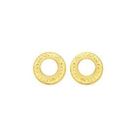 9ct-Gold-Diamond-Cut-Open-Circle-Stud-Earrings on sale