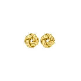 9ct+Gold+10mm+Fancy+Knot+Stud+Earrings