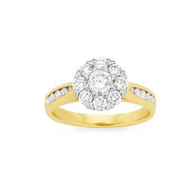 Alora-10ct-Gold-Lab-Grown-Diamond-Cluster-Flower-Ring on sale