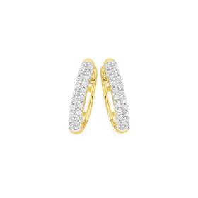 9ct-Gold-Diamond-Small-Huggie-Earrings on sale