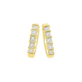 9ct-Gold-Diamond-Bar-Set-Huggie-Earrings on sale