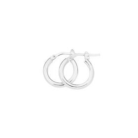 Sterling+Silver+10mm+Hoop+Earrings