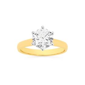 Alora+14ct+Gold+2+Carat+Lab+Grown+Diamond+Solitaire+Ring