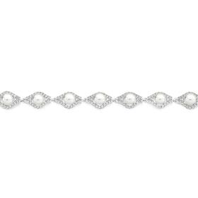 Sterling+Silver+Cult+F%2FW+Pearl+%26amp%3B+Cubic+Zirconia+Fancy+Bracelet